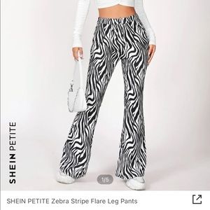 SHEIN petite zebra flare pants